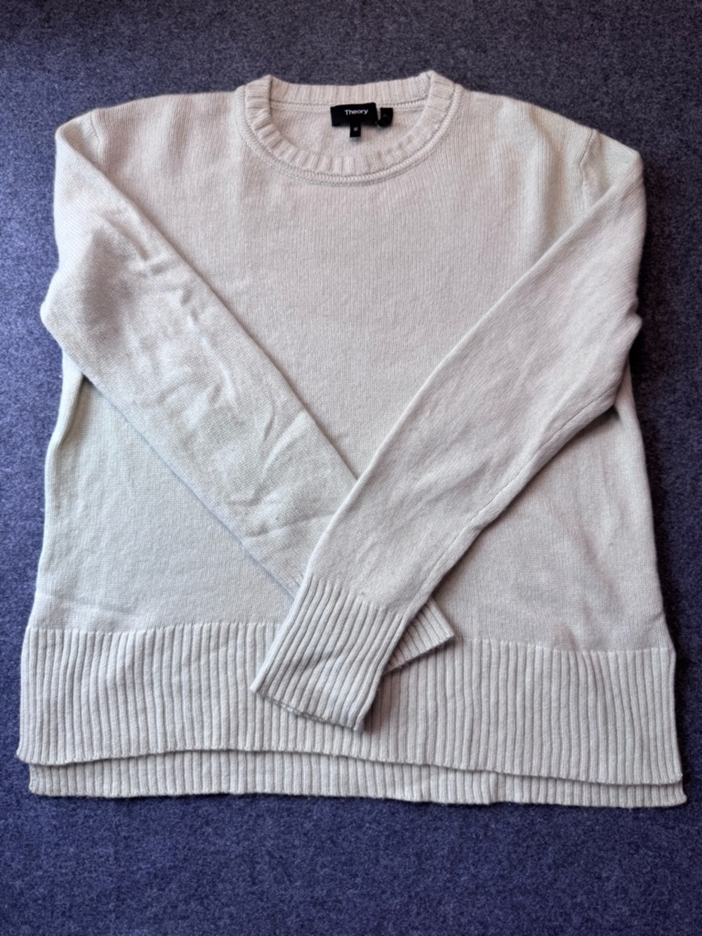 Theory Ice Blue Cashmere Crewneck Sweater